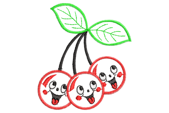 Cute Smiling Cherry Embroidery Design Review