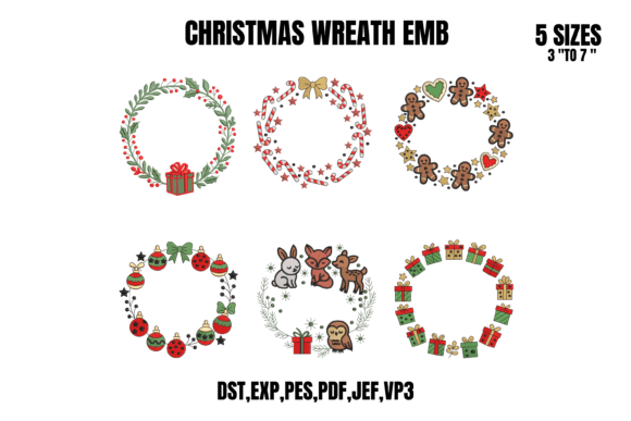 Review: 6 Christmas Wreath Embroidery Bundle Set