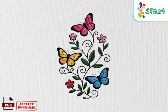 Review: Butterfly Floral Vine Embroidery PNG
