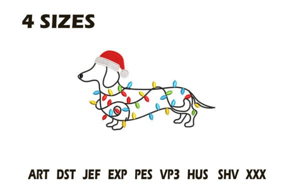 Review: Christmas Dachshund Lights Embroidery