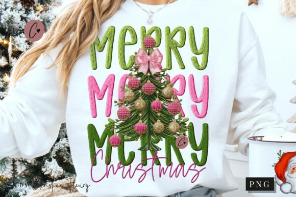 Review: Faux Embroidery Preppy Merry Christmas