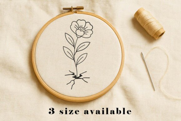 Review: Flower Line Art Crack Embroidery Design