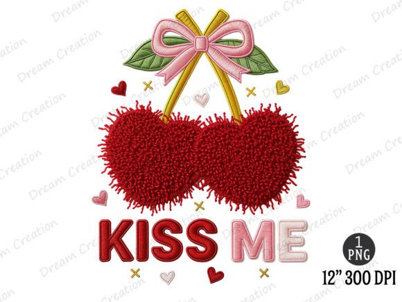 Reviewing Kiss Me Embroidery PNG for Valentine Merch