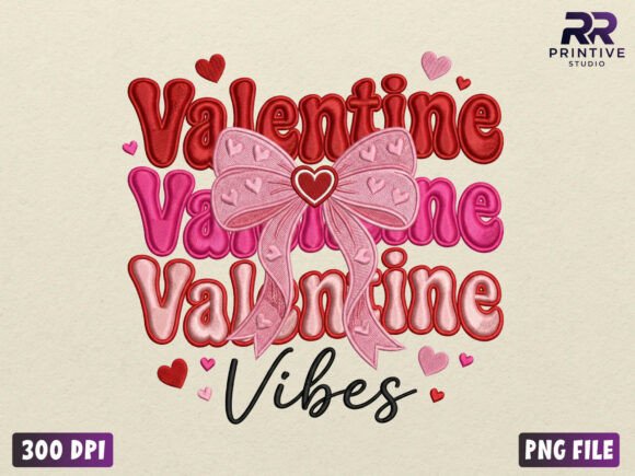 Valentine Vibes Embroidery Style PNG Review